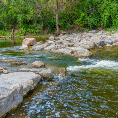 Rapids along the Huron river in Southeast Michigan - Michigan